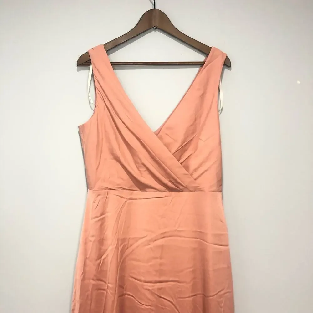 BHLDN x Donna Morgan Sabine Satin Maxi Mauve Dress US 10 - Picture 6 of 10